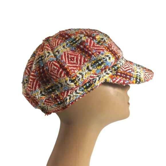 Colorful Tweed Newsboy Cap OS - Picture 1 of 7